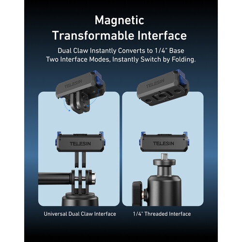 TELESIN Foldable Magnetic Quick Release Mount for DJI Osmo Action 3/4/5 Pro - Image 8