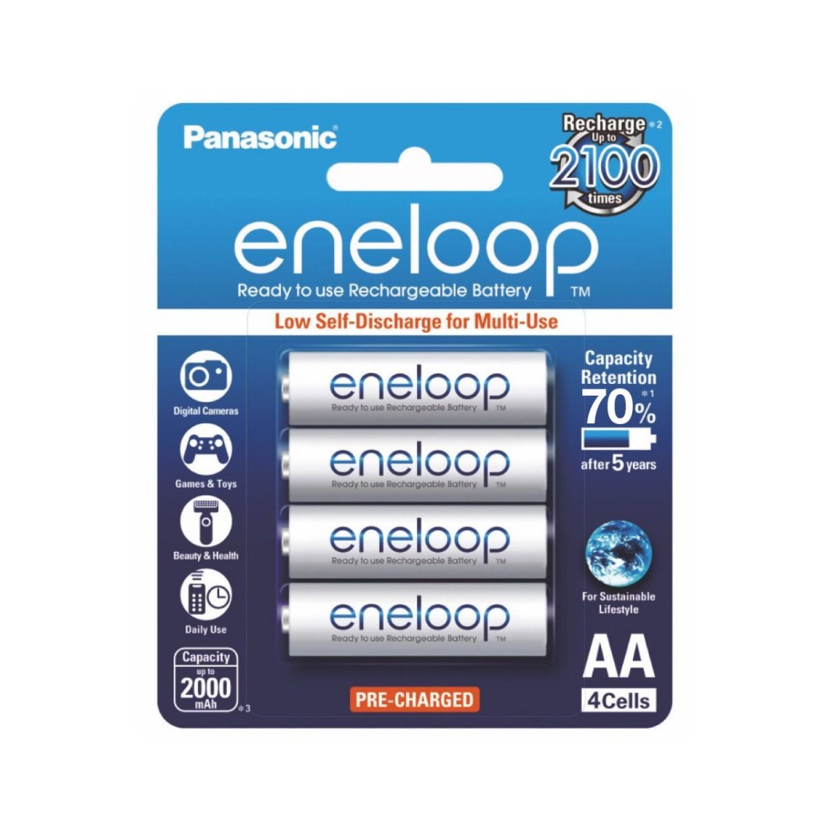 Panasonic eneloop AA Ni-MH Rechargeable Battery with 2000 mAh Capacity - Image 2