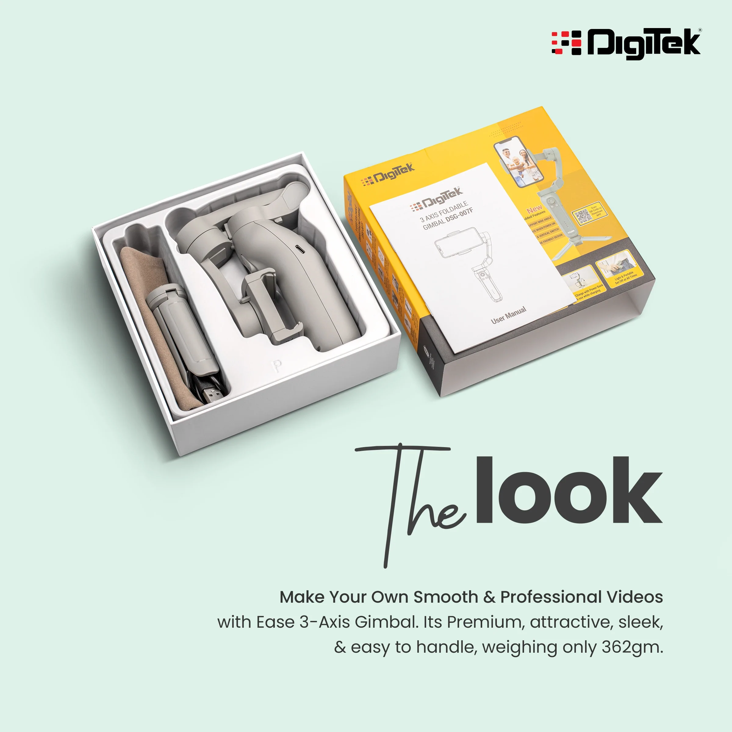 Digitek DSG 007F 3 Axis Handheld Steady Gimbal - Image 3