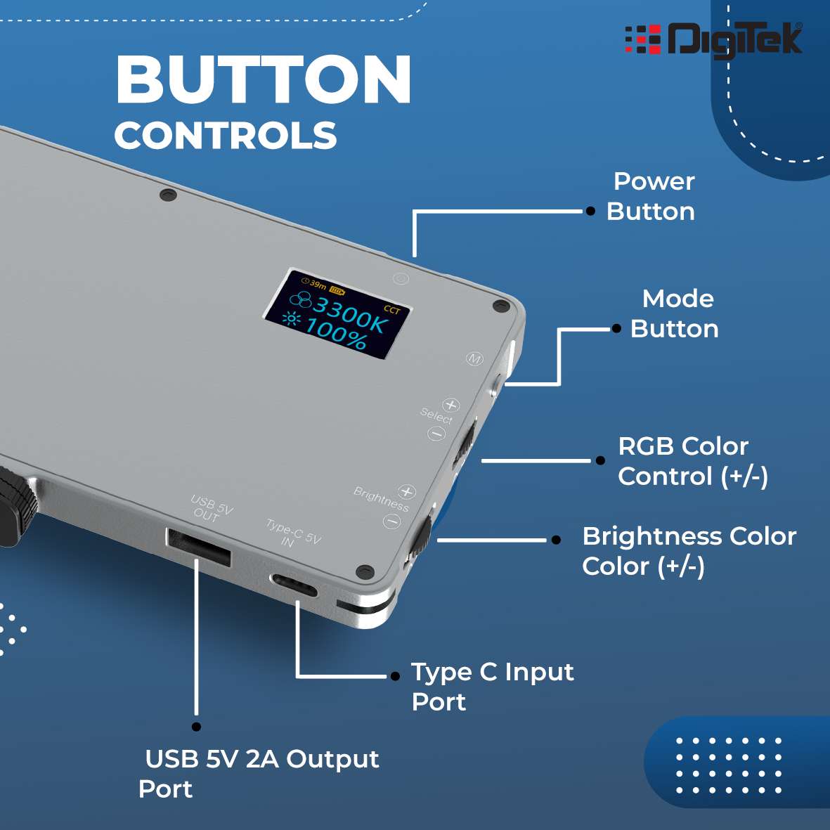 Digitek (LED-D135 ML RGB) Portable Professional RGB LED - Image 4