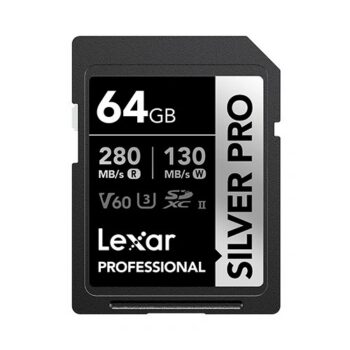 Lexar 64GB Professional Silver PRO UHS II V60 U3 SDXC Memory Card