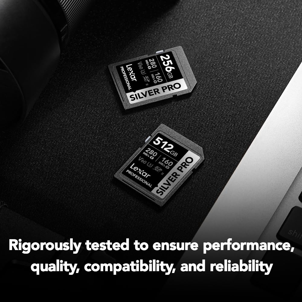 Lexar 128GB Professional Silver PRO UHS II V60 U3 SDXC Memory Card - Image 5