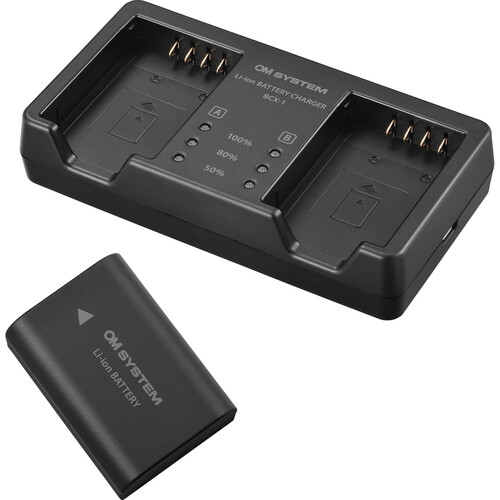 OM SYSTEM SBCX-1 Battery and Charger Kit for OM SYSTEM OM-1 Camera