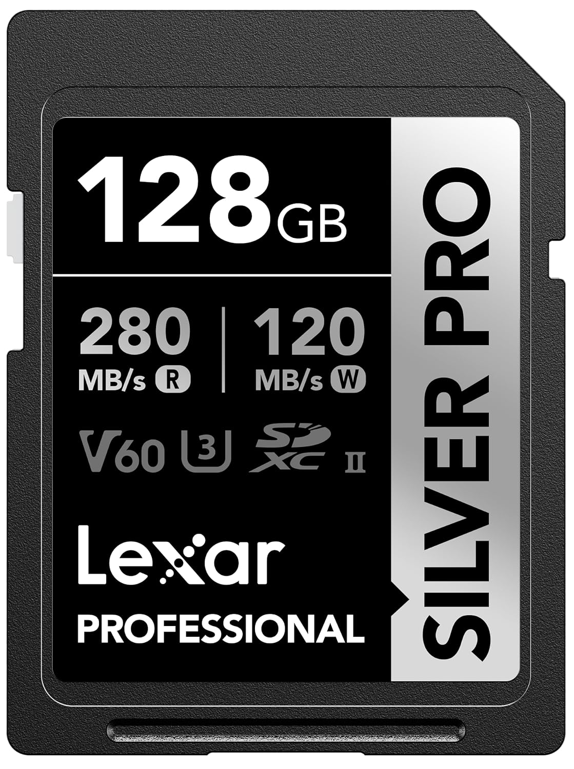Lexar 128GB Professional Silver PRO UHS II V60 U3 SDXC Memory Card