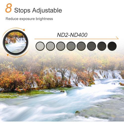 K&F Concept 49mm Variable Fader ND2-ND400 Filter - Image 4
