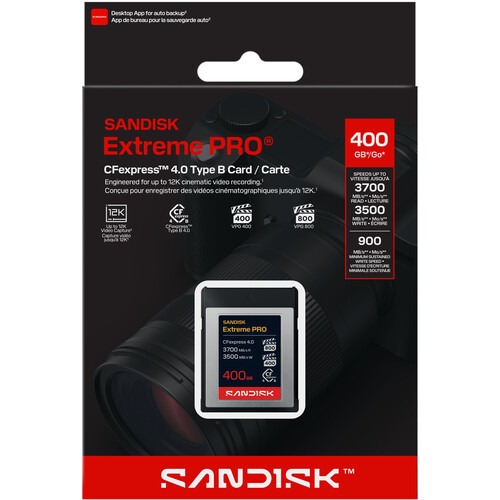 SanDisk 400GB Extreme PRO CFexpress 4.0 Type B Memory Card - Image 4