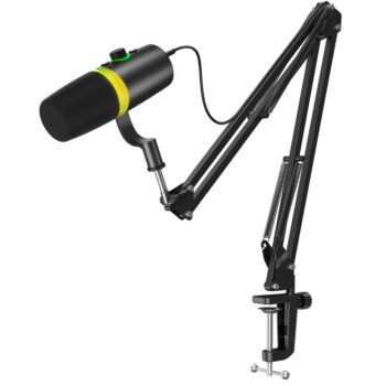 Digitek DM 701 USB Dynamic Microphone - RGB Professional Gaming Streaming Podcast Mic with XLR Output, Noise Reduction, Cardioid Pattern, 24-bit/96kHz, Desktop Stand with LED Lighting